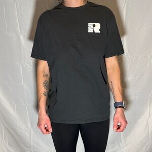 RVCA Black Short Sleeve Tee with White Chest Logo